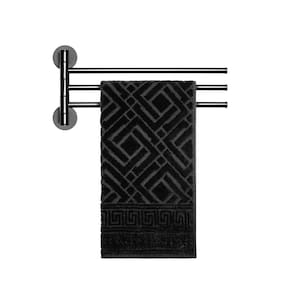 Suporte toalha 3 barras preto rotativa para banheiro lavabo