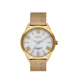 Relogio orient feminino dourado algarismo romano fgss0206