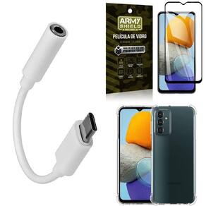 Kit capinha m23 5g + adaptador fone tipo c para p2 +película