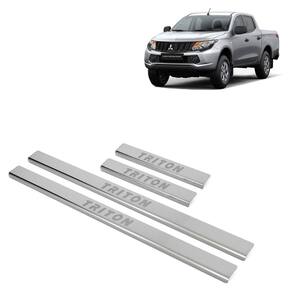 Soleira inox cromada 4 porta gravada laser triton sport 2018
