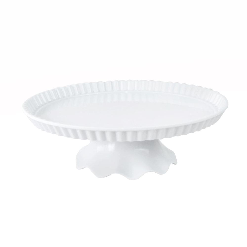 Boleira De Melamina Branca Com Pé De Encaixe 9X27,8Cm