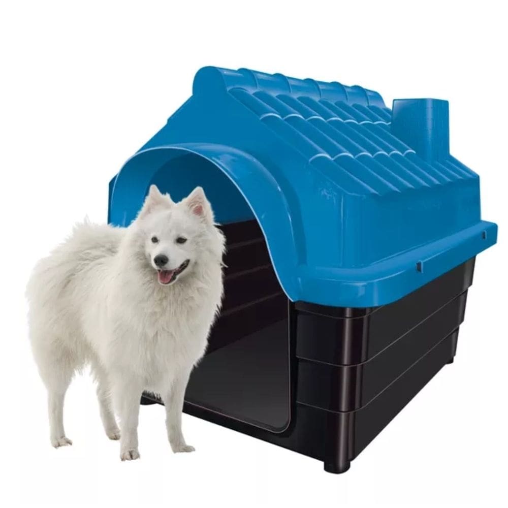 Casa Casinha Cachorro Gato Pet N6 Plástico Premio Azul