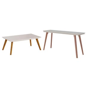 Aparador para Sala Zuri com Mesa de Centro Classic Off White - Imcal