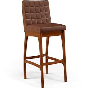 Banqueta Alta Para Cozinha Sala De Jantar Mila B04 Marrom