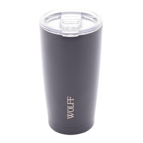 Copo térmico de aço inox cinza com tampa parede dupla 600ml