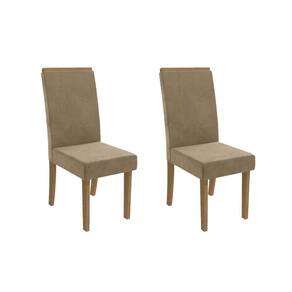 Cadeira Sala de Jantar 2CAD142FR Kit 2 Un Freijo/Veludo Bege A036 - Kappesberg