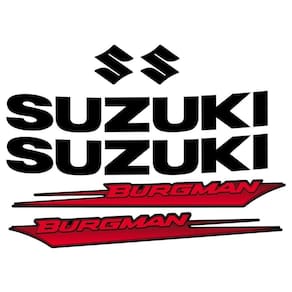 Kit Jogo Emblema Adesivo Suzuki Burgman 2005 A 2009 Preto/Vermelho Preto