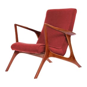 Poltrona Mona Plus Vk Anos 50 Suede Vermelho Cor Vermelho