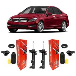 Kit 2 amortecedor + suporte dianteiro mercedes c250 2012-14