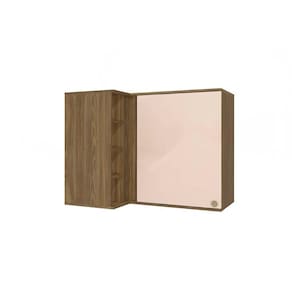 Armário Aéreo p/ Cozinha Curve Canto Reto N647 c/1 Porta 98cm Nogueira/Macadamia - Kappesberg