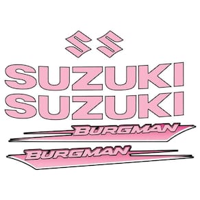 Kit Jogo Emblema Adesivo Suzuki Burgman 2005 A 2009 Rosa Rosa