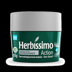 Kit Desodorante Creme Antitranspirante Action Herbissimo 55G - 2 unidades