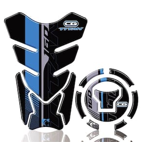 Kit Protetor Tanque Adesivo Moto Honda Cg Titan 160 Ano Acima 2018 Cor Azul