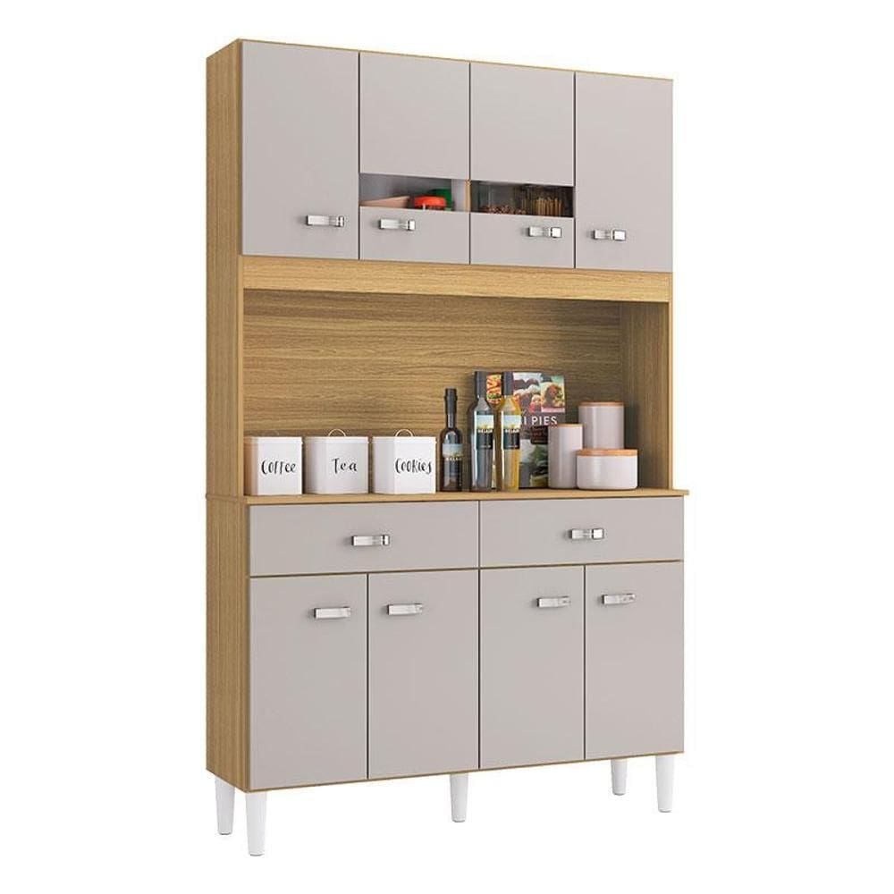 Cozinha Kit Manu 8 Portas Damasco Off White – Poquema