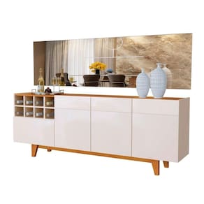 Buffet Duna Em Mdf/mdp Com 3 Portas Mavaular Off/ Naturalle
