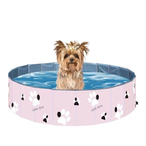Piscina para Pets Animais de Estimação Patinhas Rosa Vg+ 60 Cm X 20 Cm
