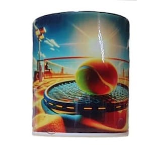 Caneca Linda Em Porcelana Beatch Tennis 325 Ml