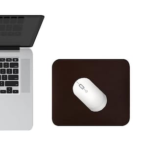 Mouse pad 20x20cm tapete mesa gamer couro ecológico café