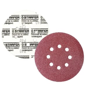 Disco de lixa tiras aderentes vermelho 150mm grão 40 starfer 100