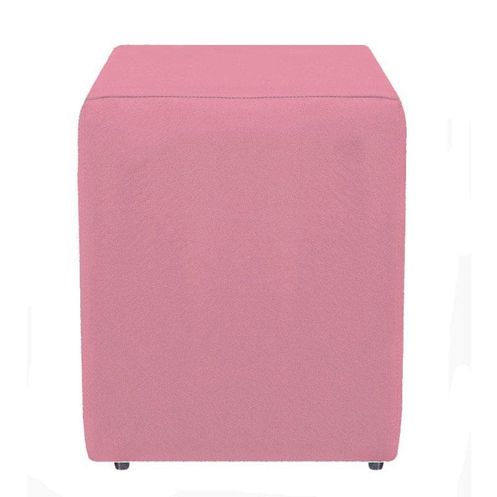 Puf, decoração de sala, puff quadrado suede rosê