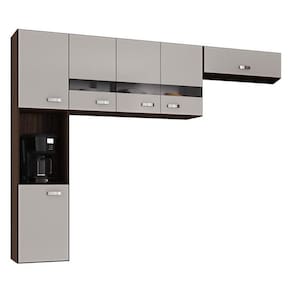 Cozinha Suspensa Julia 3 Peças Chocolate Off White – Poquema