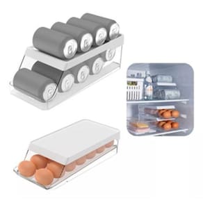 Kit Organizador De Latas + De Ovos 14 Und - Branco