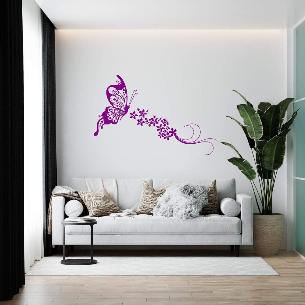 Adesivo De Parede Borboleta Floral