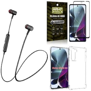 Capinha moto g200 5g + fone bluetooth hs-615 + película 3d