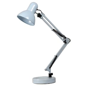 Luminária articulada de mesa com base tipo pixar branca