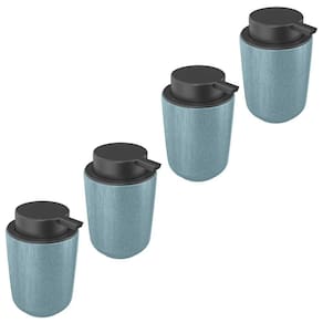 4X Porta Sabonete Liquido De Banheiro 250Ml Ou Osaka - Azul