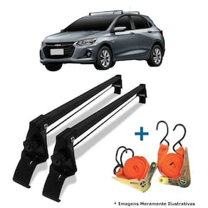 Rack De Teto + 2 Cintas Onix Turbo Sedan/ Hatch Ano 20/22