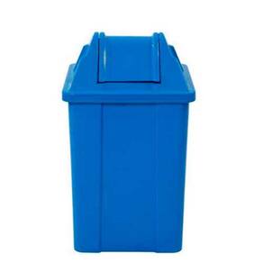 Cesto Quadrado 60 Litros com Tampa Vai-Vem Azul