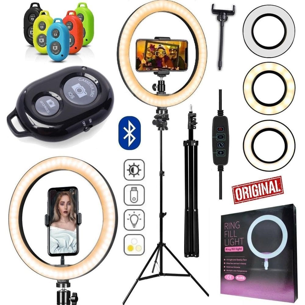 Aro luz hing light grande iluminador led blogueiro makeup