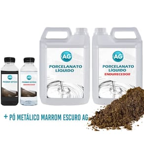Kit porcelanato líquido metálico marrom escuro ag por m