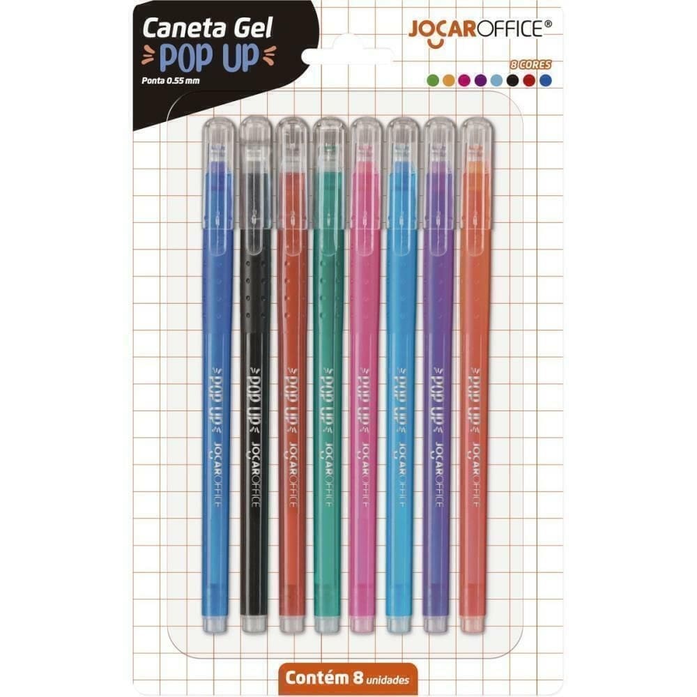 Caneta Gel Pop Up 0.5Mm 8 Cores - Leonora