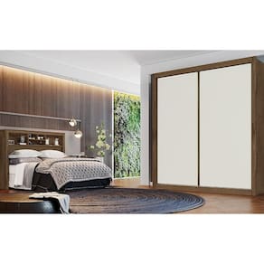 Roupeiro Zurique Sem Espelho 100 Mdf Brauna/ Off White