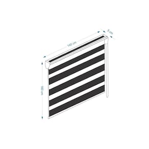 Persiana rolo duplo zebra sunny branca 140 l x 160 a cortina
