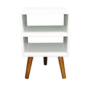 Nicho mesa de cabeceira retro mdf com pé madeira