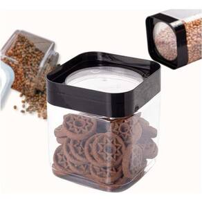 Pote Plug Quadrado Polipropileno De 1,28 Litros Preto