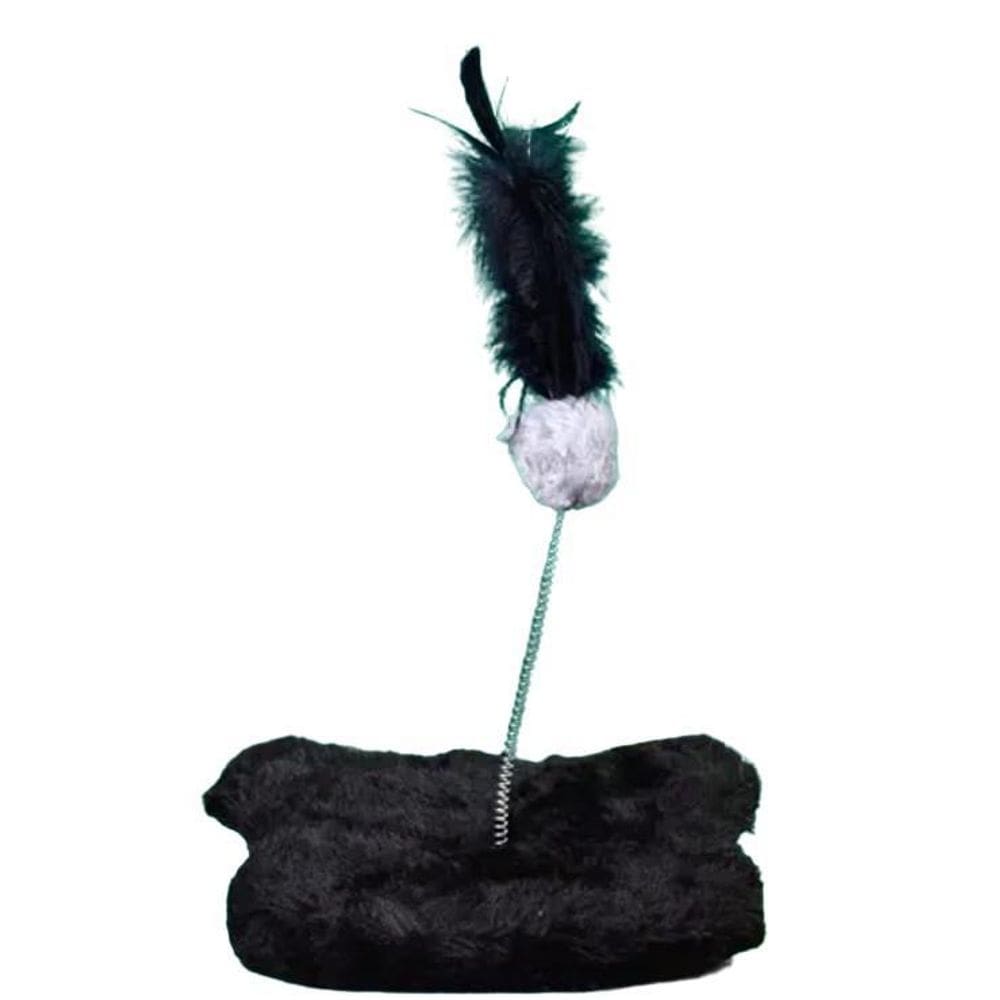 Brinquedo para gatos com mola preto