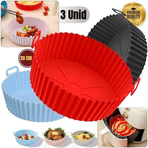 Kit 3 forma de silicone para air fryer