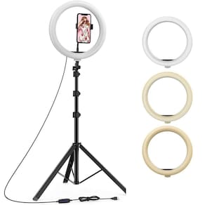 Ledring light 10 contr.rem.,sup.celular tripé 1,3m e monopé