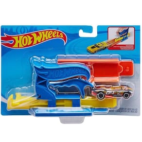 Brinquedo hot wheels lançador com carrinho azul mattel fth84