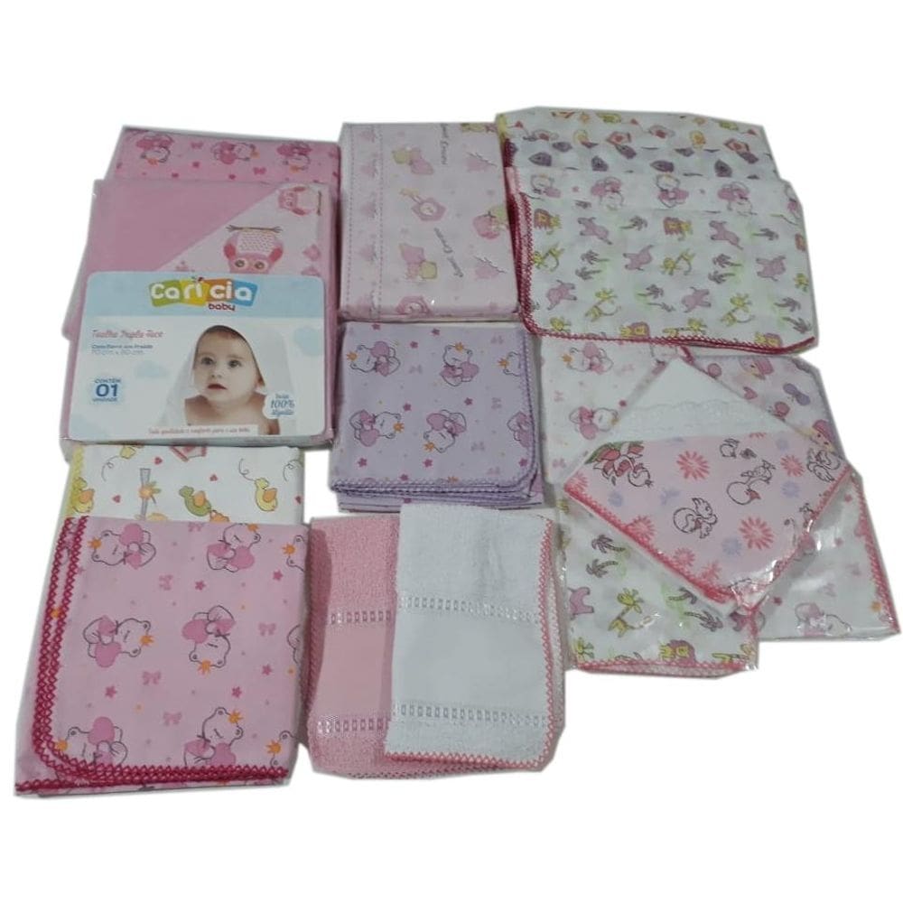 Kit enxoval básico para recém nascido menina