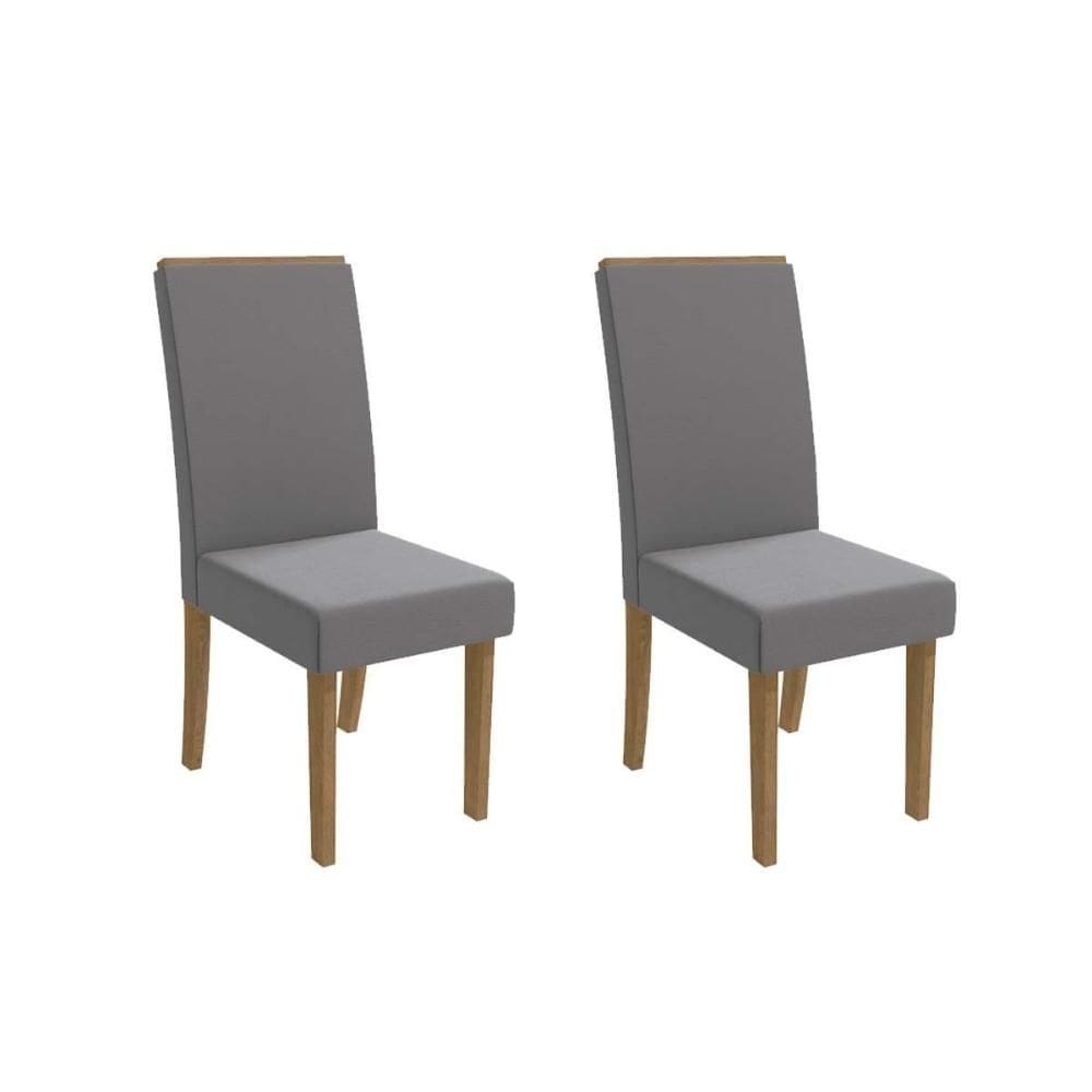 Cadeira Sala de Jantar 2CAD142FR Kit 2 Un Freijo/Veludo Titanio A050 - Kappesberg