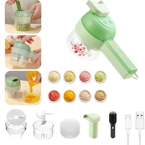 Mini Cortador De Vegetais 4 Em 1 Elétrico E Recarregável Usb