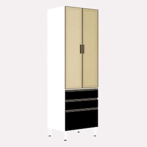 Paneleiro Torre 70Cm Bronze Pérola Branco Com Preto Txt