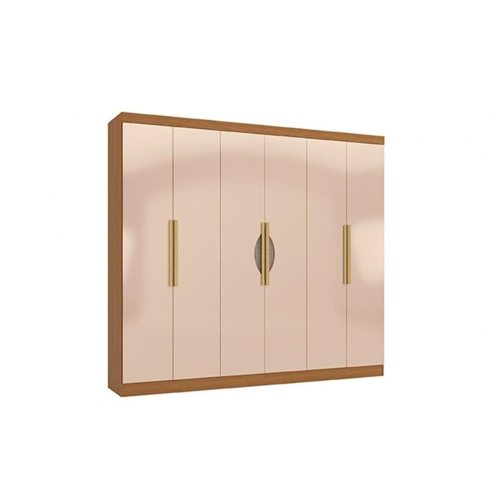 Guarda Roupa Casal 6 Portas e 4 Gavetas R580 Canela/Macadamia - Kappesberg