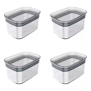 Kit 04 Pote Organizador Hermetico Block Retangular - 0,65L