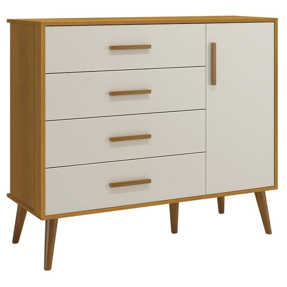 Cômoda Infantil com Porta Isis Areia Acetinado Savana - Reller